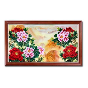 Tranh vẽ hoa mẫu đơn đẹp treo trang trí phòng khách phòng ngủ