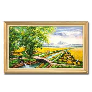Tranh sơn dầu vẽ phong cảnh quê hương đẹp