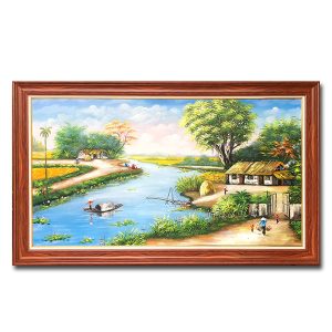 Tranh treo tường phong cảnh làng quê đẹp khổ lớn