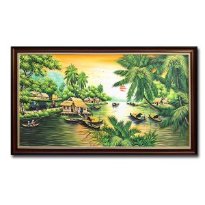 Tranh đẹp phong cảnh làng quê sông nước miền tây