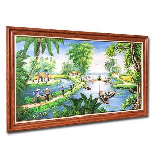 Tranh treo tường đẹp phong cảnh làng quê yên bình
