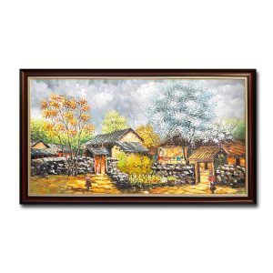 Tranh treo tường đẹp vẽ phong cảnh làng quê tây bắc
