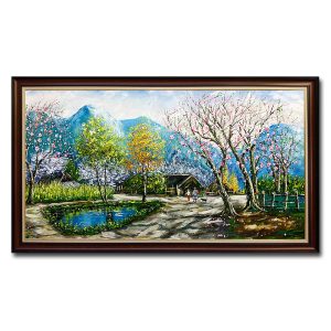 Tranh phong cảnh mùa đông vẽ sơn dầu đẹp