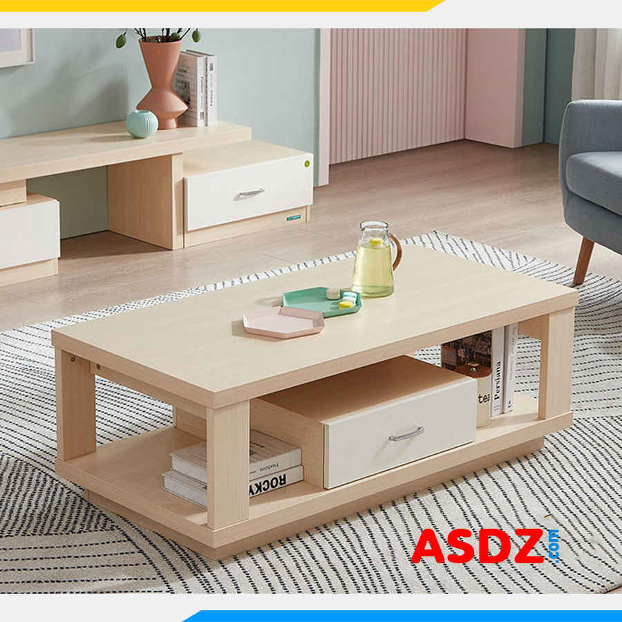 Bàn sofa gỗ công nghiệp chữ nhật có ngăn kéo BTR125