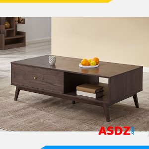 Bàn sofa gỗ công nghiệp đẹp có một ngăn kéo phối chân đé cao BTR138