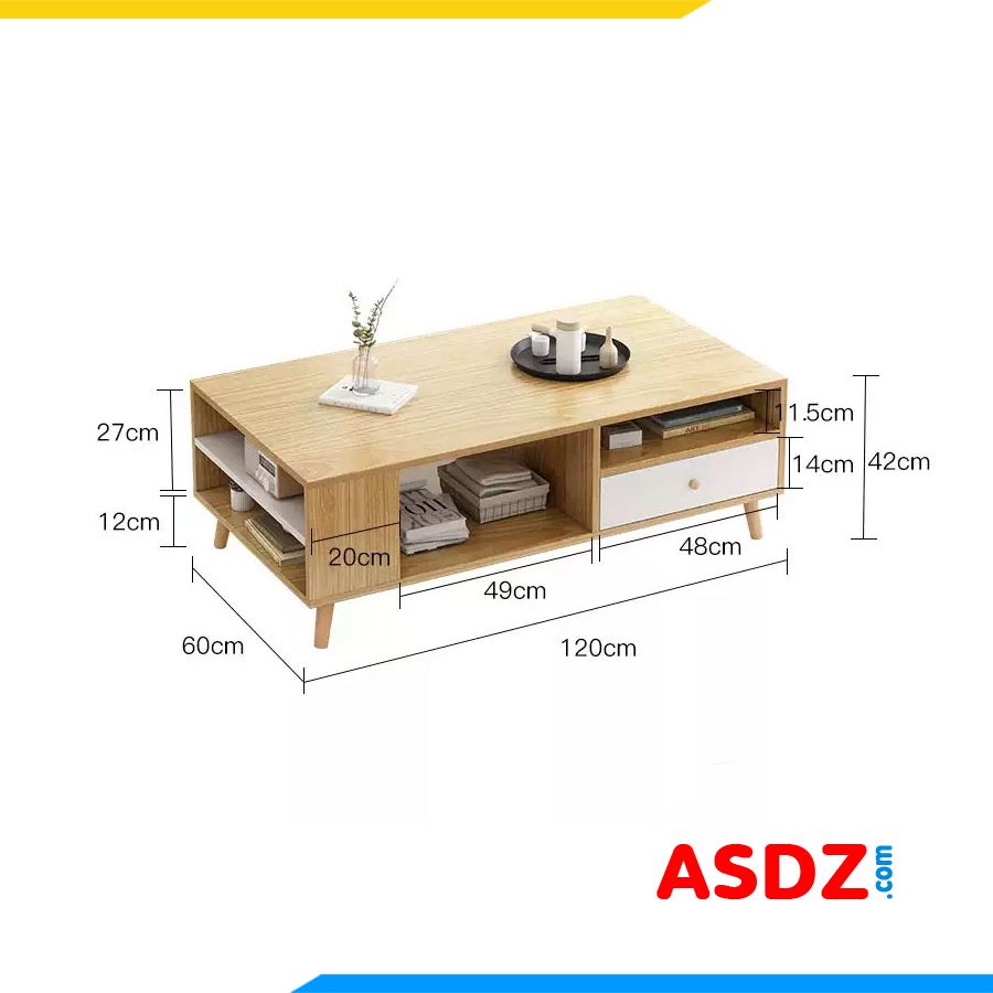 Bàn sofa gỗ công nghiệp đơn giản có ngăn kéo đẹp BTR107