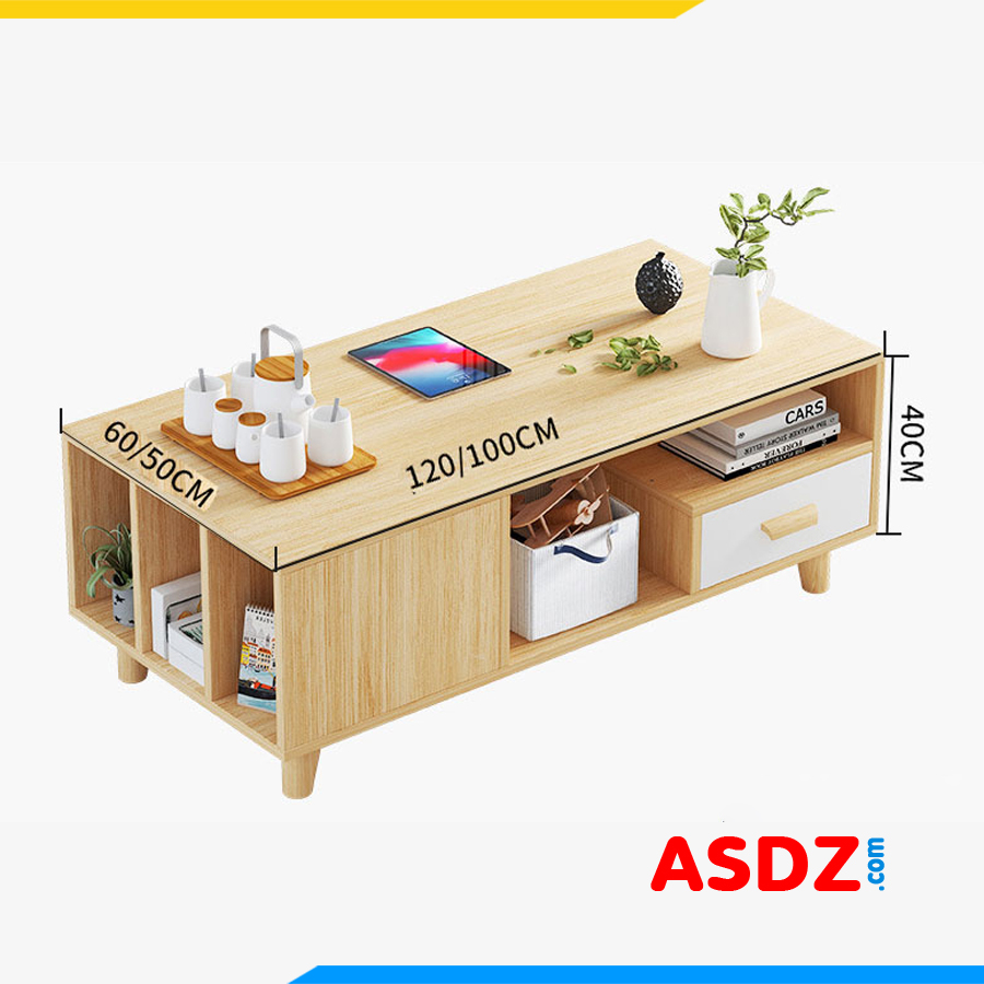 Kích thước bàn sofa gỗ công nghiệp hiện đại phối 2 màu BTR102