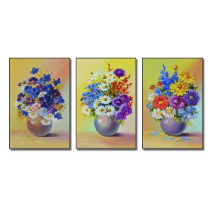 Tranh canvas đẹp bộ bình hoa 3 bức