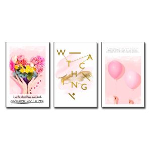 Bộ tranh canvas đẹp màu hồng lãng mạn