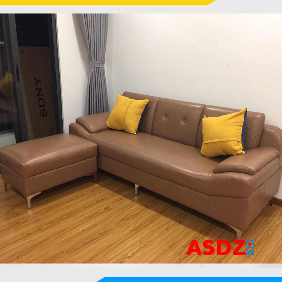 ghe sofa vang da 3 cho ngoi ke phong khach