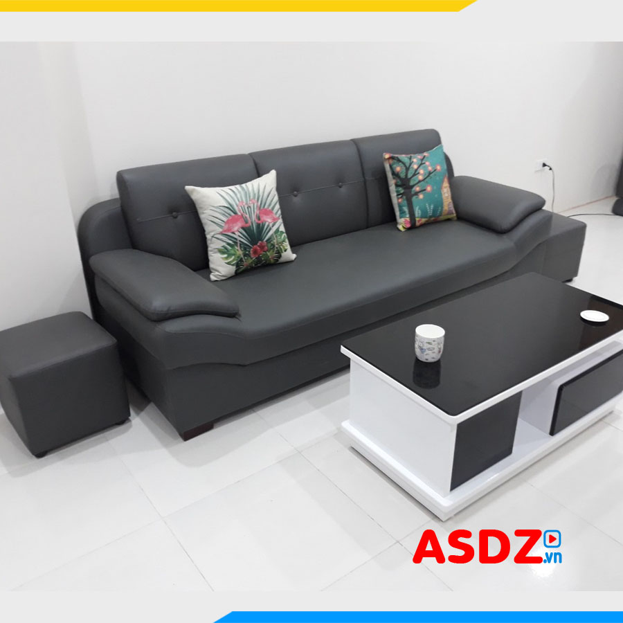 ghe sofa vang da 3 cho ngoi ke phong khach hien dai