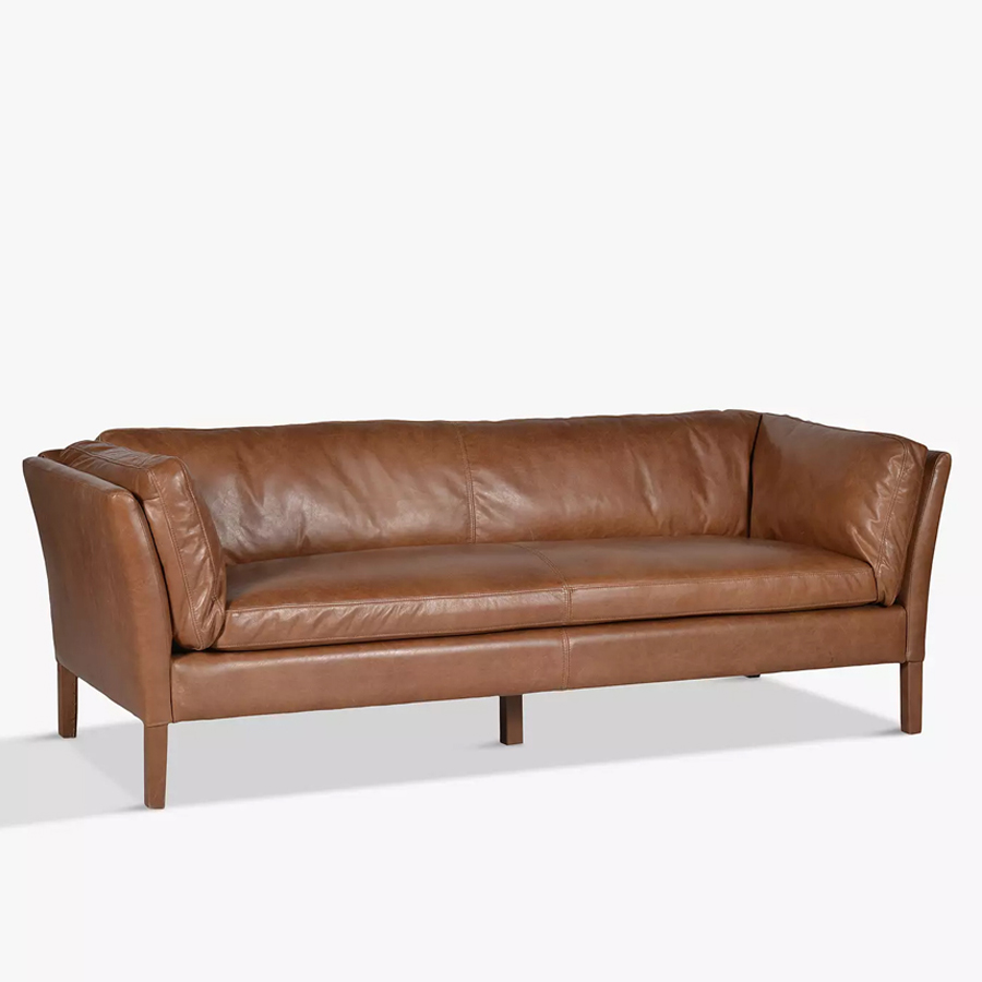 Ghế sofa văng da chân đế cao So0018