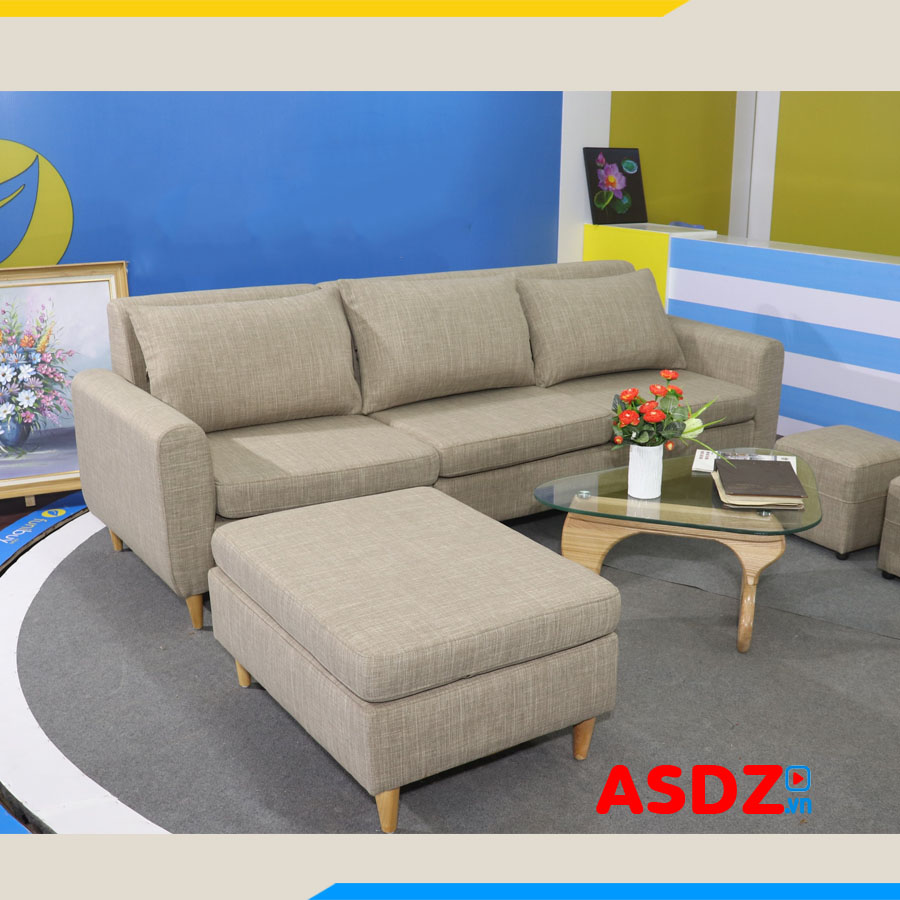 ghe sofa vang ni don gian 3 cho ngoi