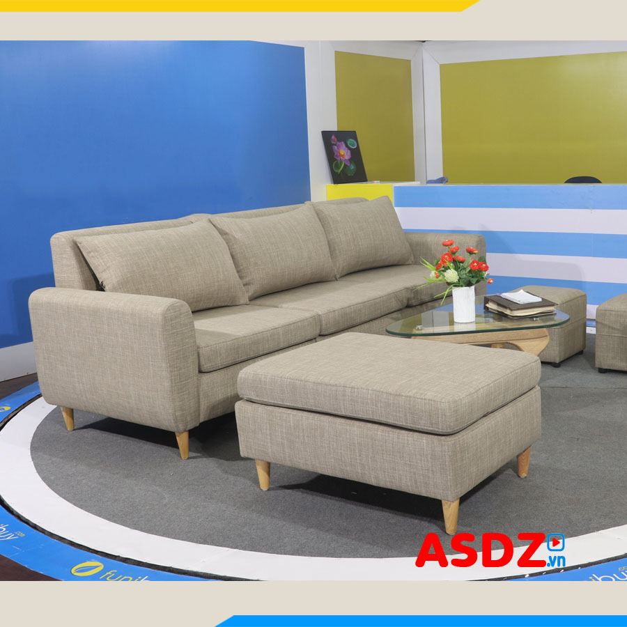 ghe sofa vang ni don gian 3 cho ngoi dep
