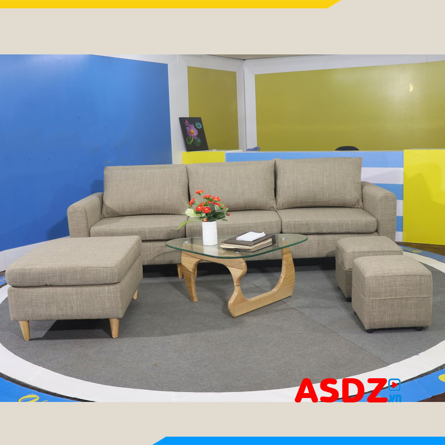 ghe sofa vang ni don gian 3 cho ngoi hien dai