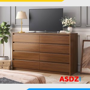 Kệ tivi gỗ công nghiệp có 8 ngăn kéo KTV096