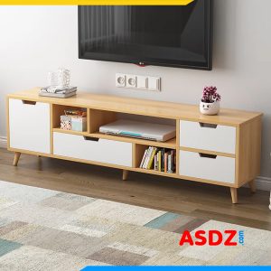 Kệ tivi gỗ công nghiệp chữ nhật có ngăn kéo KTV152A