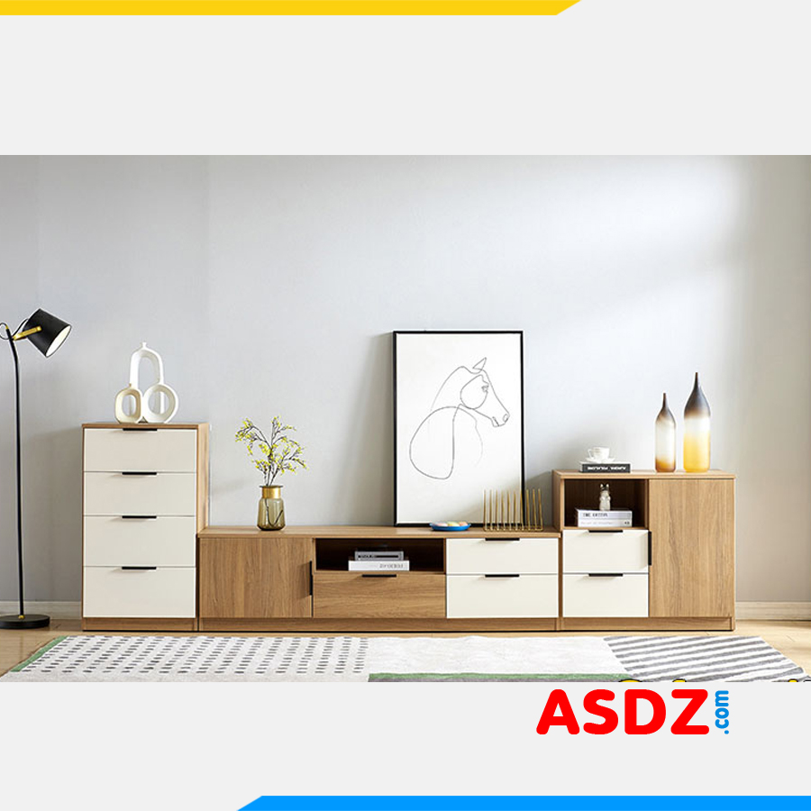 Kệ tivi gỗ công nghiệp đẹp phối 2 màu hiện đại KTV088