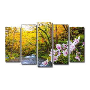 Tranh phong cảnh đẹp hoa mộc lan trong rừng