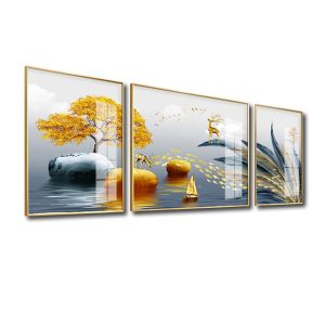 Bộ tranh tráng gương đẹp hình ảnh cây vàng tài lộc