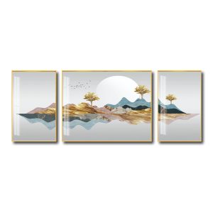 Tranh tráng gương đẹp hình ảnh núi non