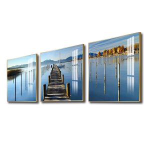 Bộ tranh tráng gương đẹp hình ảnh cây cầu ra biển