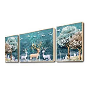 Bộ tranh tráng gương đẹp hình ảnh đàn hươu