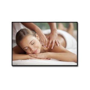 Tranh trang trí spa đẹp hình ảnh cô gái nằm massage thư giãn