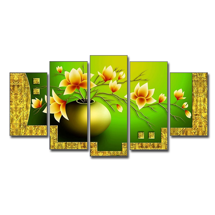 Tranh bình hoa sen đất đẹp treo trang trí phòng khách