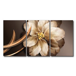 Tranh canvas hình bông hoa đẹp bộ ghép 3 tấm