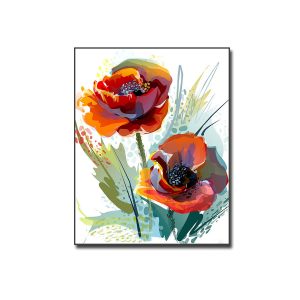 Tranh canvas khổ dọc 2 bông hoa hồng đẹp