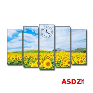 Tranh hoa hướng dương đẹp ghép bộ 5 tấm