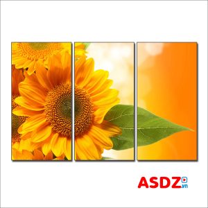 Tranh hoa hướng dương đẹp ghép bộ 3 bức