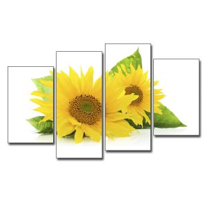 Tranh hoa hướng dương đẹp kiểu ghép bộ hiện đại