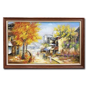 Tranh phố cổ Hà Nội vẽ chất liệu sơn dầu đẹp
