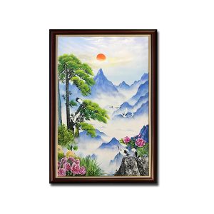 Tranh treo tường phong cảnh phong thủy đẹp kiểu khổ dọc
