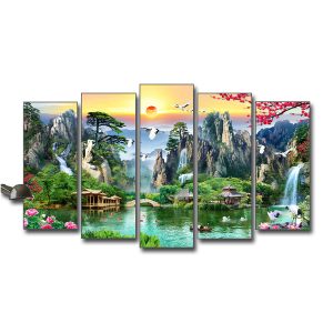 Tranh phong cảnh đẹp ghép bộ 5 tấm