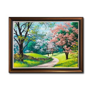 Bức tranh phong cảnh đẹp lối đi nhỏ trong rừng cây