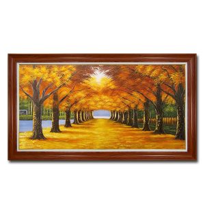 Tranh treo tường vẽ sơn dầu hàng cây đẹp