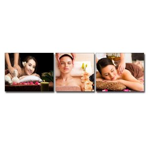 Bộ tranh spa 3 bức hình ảnh các cô gái đang thư giãn làm đẹp
