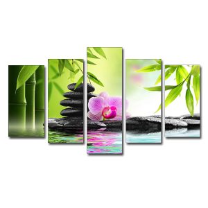 Mẫu tranh spa đẹp hình ảnh hoa lan đá và nước