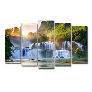 Tranh thác nước Bản Giốc đẹp ghép bộ 5 tấm
