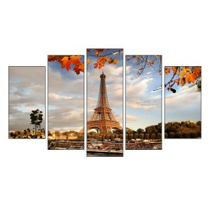 Mẫu tranh đẹp tháp Eiffel nhìn từ phía sông