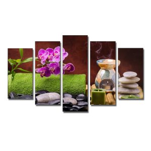 Mẫu tranh trang trí spa đẹp kiểu ghép 5 tấm hiện đại