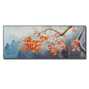 Mẫu tranh treo tường đẹp hình ảnh cành hồng trĩu quả