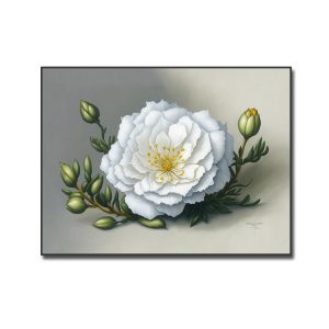 Tranh treo tường đẹp bông hoa màu trắng tinh khôi