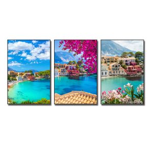 Bộ 3 bức tranh treo tường đẹp phong cảnh biển