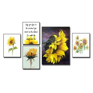 Bộ tranh canvas hoa hướng dương đẹp ghép nhiều bức