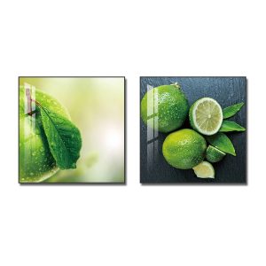 Bộ 2 bức tranh đẹp treo phòng ăn hình ảnh quả chanh