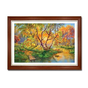 Tranh treo tường phong cảnh rừng cây hồ nước thiên nhiên đẹp